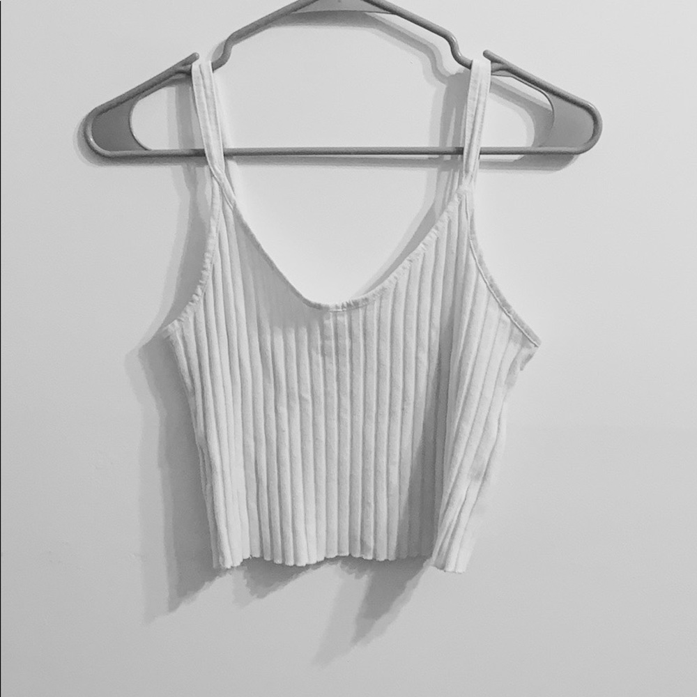 white cropped tank